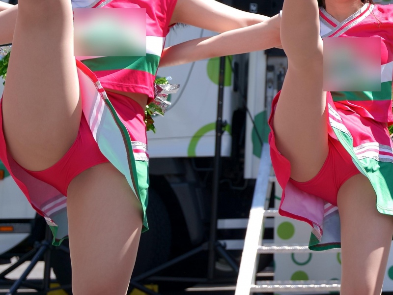 ピンスコCUTEチアのハミパンとラインハイキック静止画298枚(はんだちなおき:チア113)