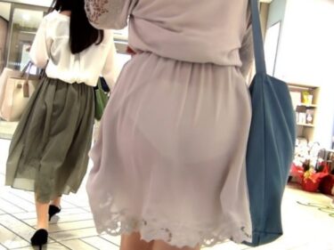 スカートの裏地がめくれ上がって透けパンしまくりの私服JKを追跡＆盗撮（Pcolle：サラス）