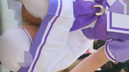 コミックマーケット コスプレ 魅力溢れる美人レイヤーさんの制服コスプレ コミケ ★純白パンチラ:ライン
