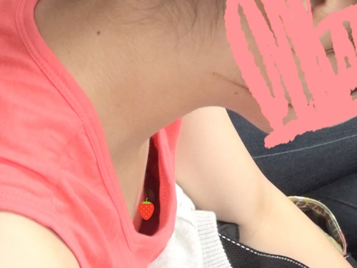 munech77 電車内で美女のうっすら見える乳首