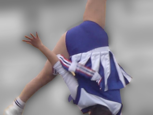 最強世代チア演技①（雨中の寒空スカートが舞いまくり）：jack3593