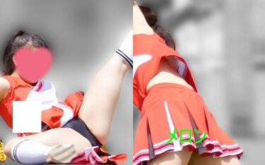 祭りだチア vol.110 【4K】 V字開脚 これは見逃せない、ほぼ180度の開脚！そして下から白ブラも！ Kチアダンス：メロン