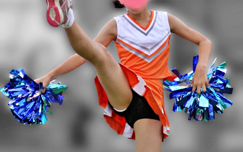 【オリジナル撮影160枚】チアはみパン！元気な演技ではみパン：チアチア