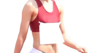 【AIリマスター】AIR_0421_03 大きめスパッツだった有名美人選手がブルマになったらフロント部分のシワシワがうまく隠せて 画像つき詳細レビュー